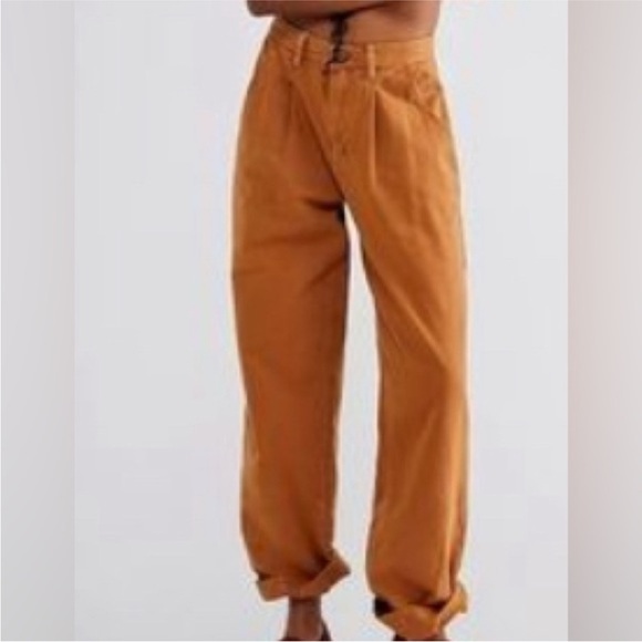 Free People Loose Waist Abby Chino Pant in Rust Brown Size 4 - Picture 11 of 11